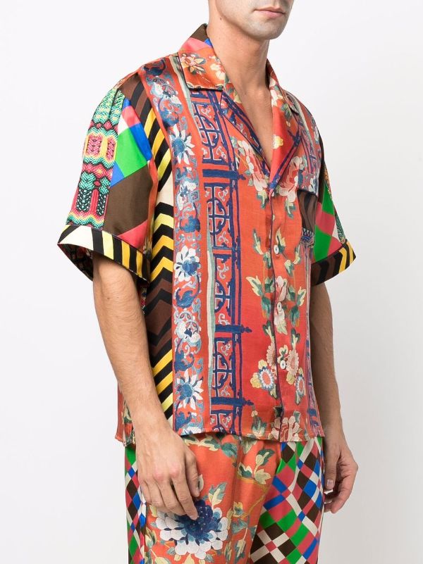 Pierre-Louis Mascia Aloe Patchwork Silk Shirt - Farfetch