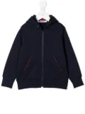 familiar zipped cotton hoodie - Blue