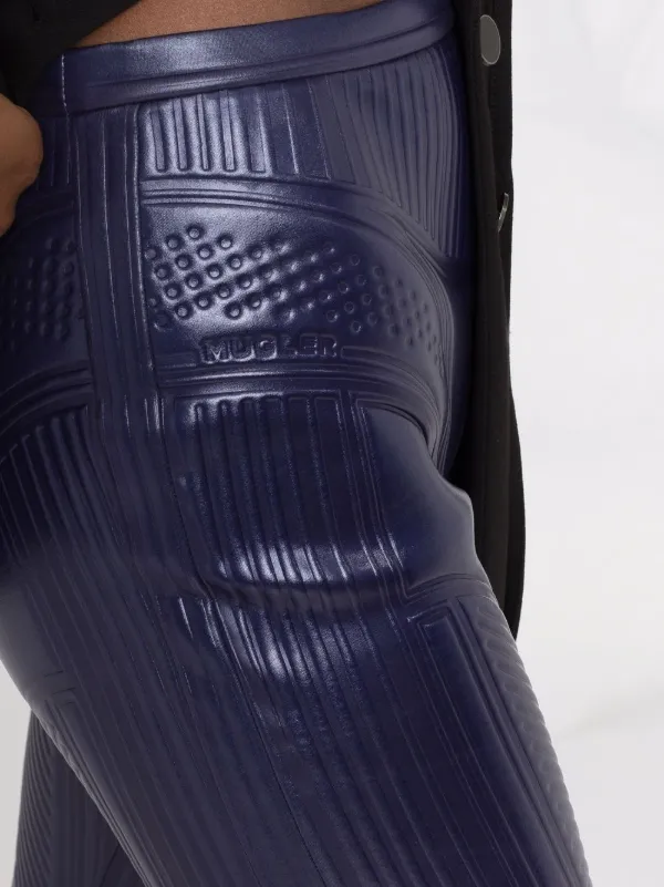 Mugler logo-embossed Cropped Leggings 