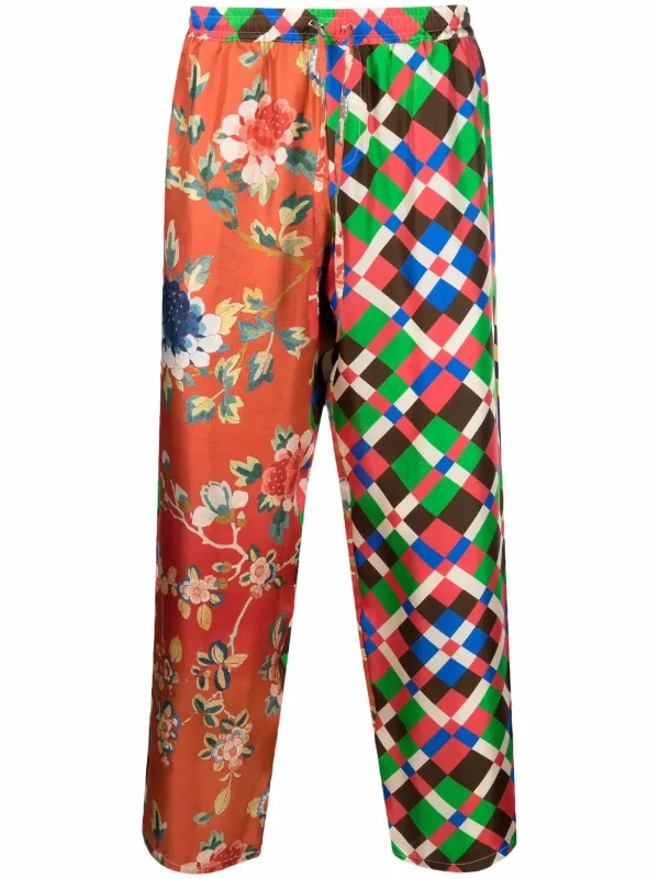 Pierre-Louis Mascia Pantalones De Seda Con Estampado Geométrico - Farfetch