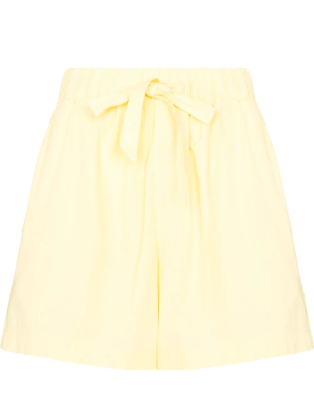 

TEKLA poplin drawsting-waist pajama shorts - Yellow