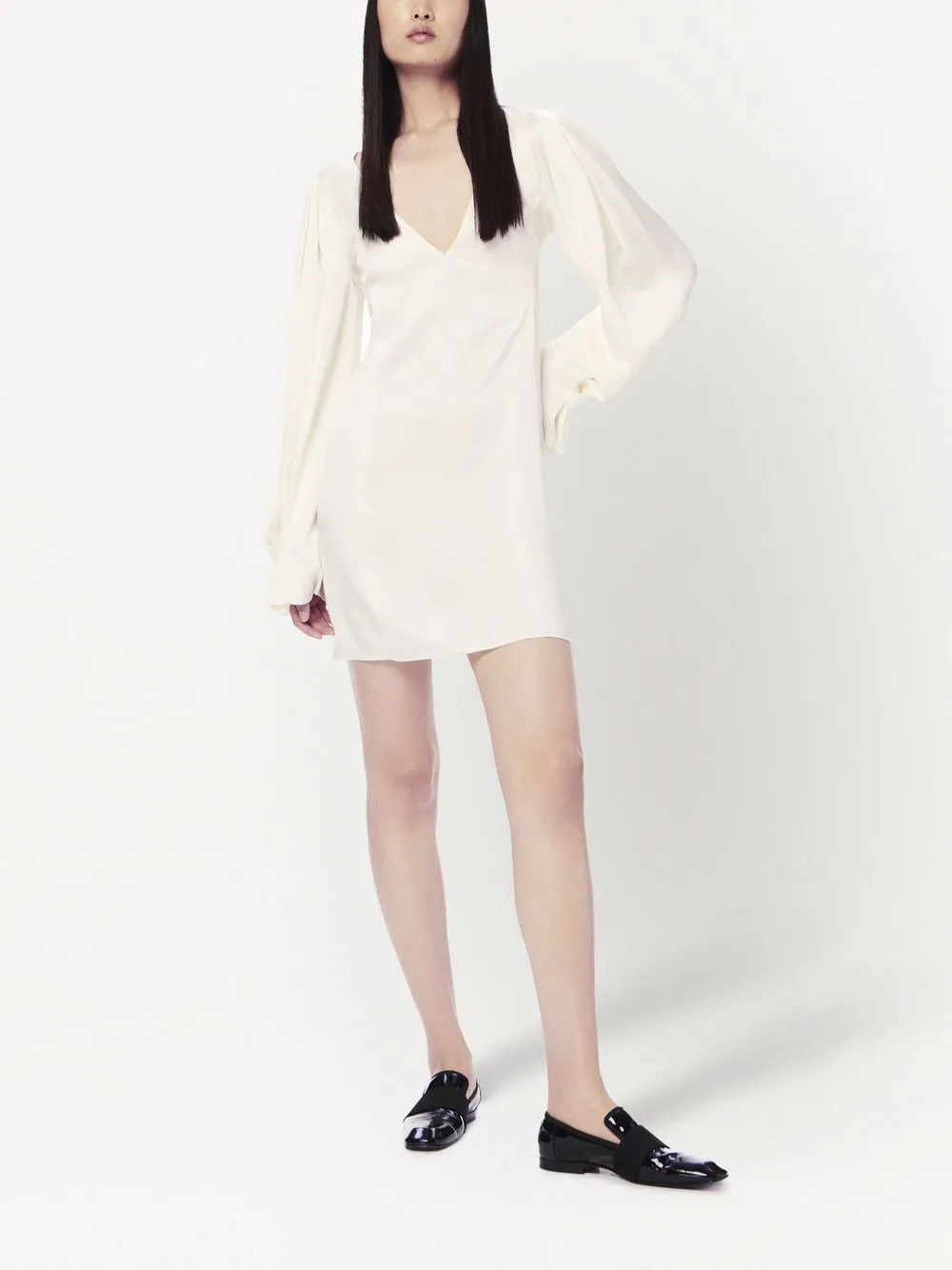 Victoria Beckham Mini-jurk met gedrapeerde mouwen - Beige