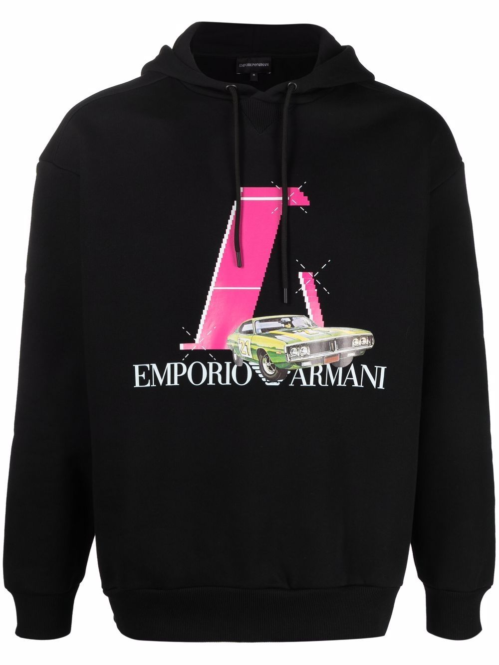 Emporio Armani Car logo-print Hoodie - Farfetch