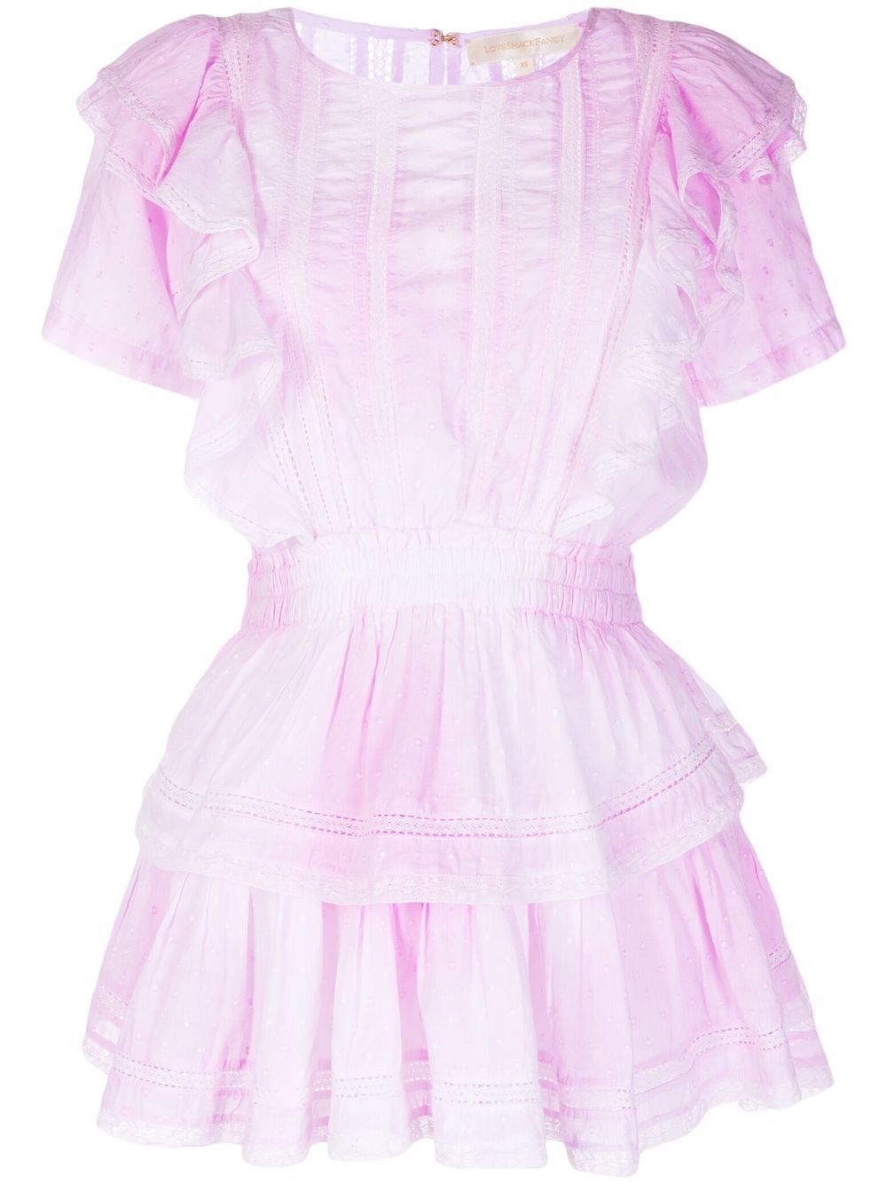 LoveShackFancy ruffle-panel dress - Pink