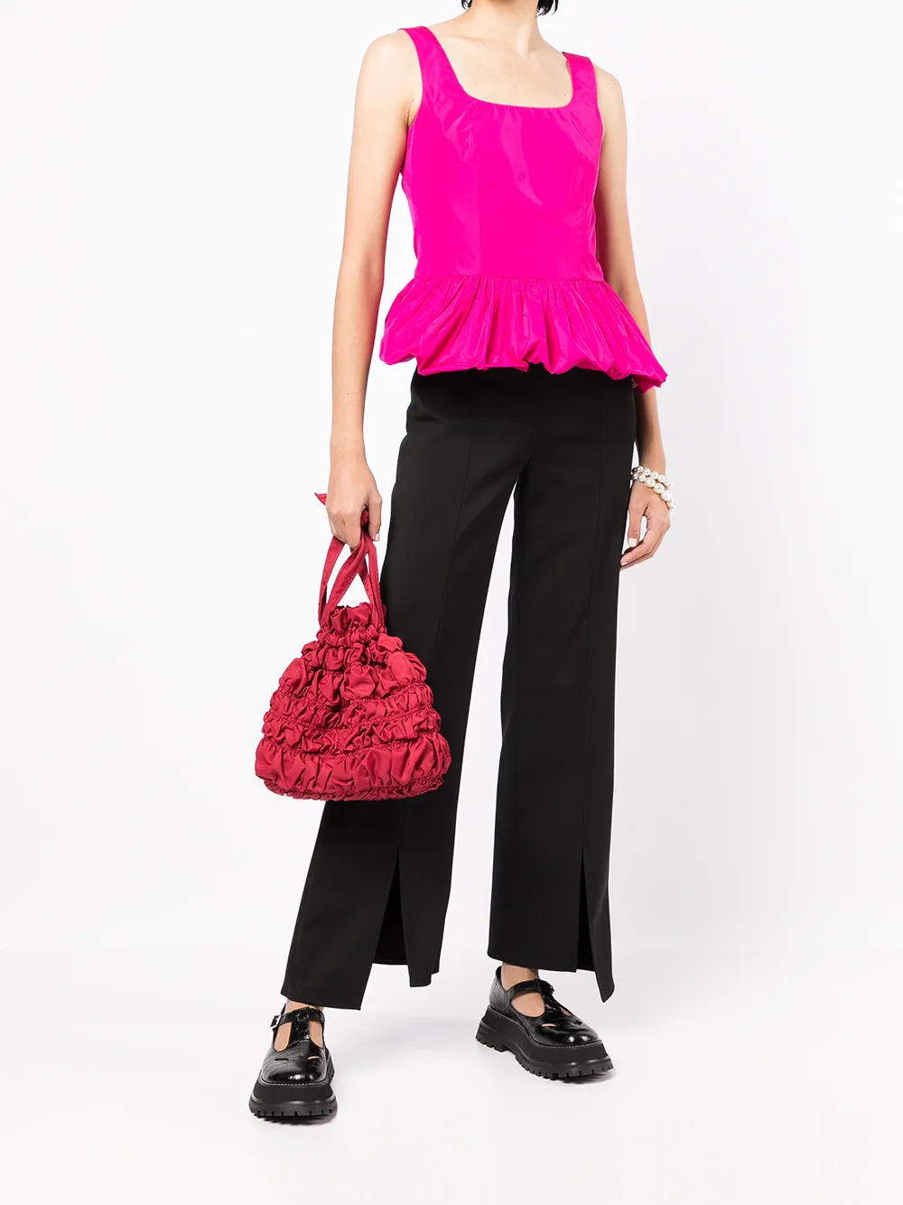 Molly Goddard Ornella peplum-hem corset top