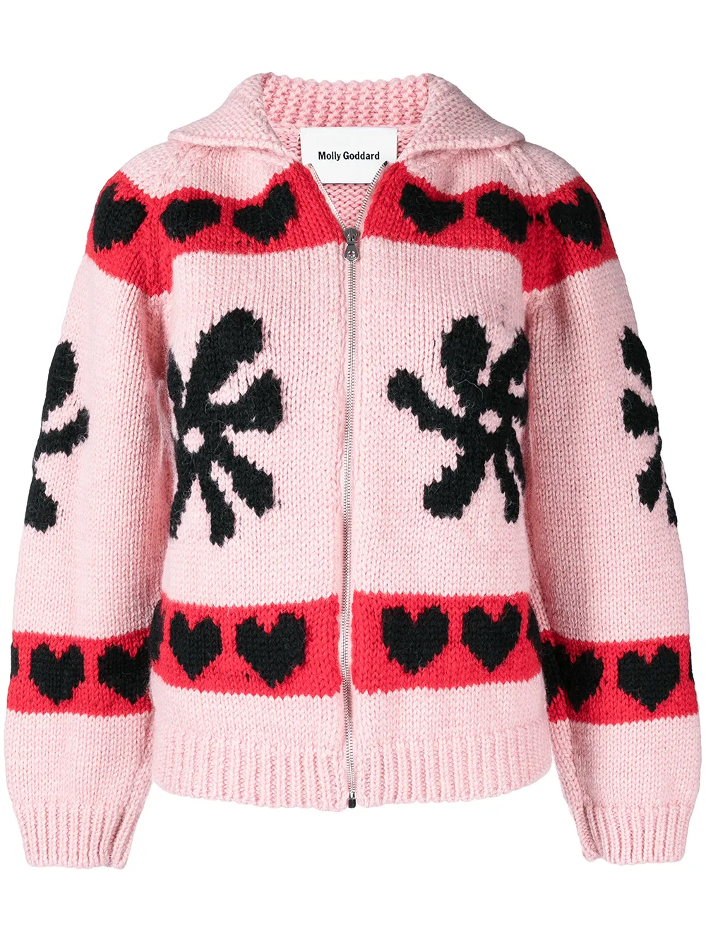 Molly Goddard Evita floral intarsia-knit cardigan