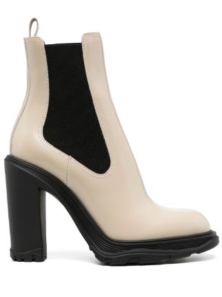 Alexander McQueen Black Tread Heeled Chelsea Boots