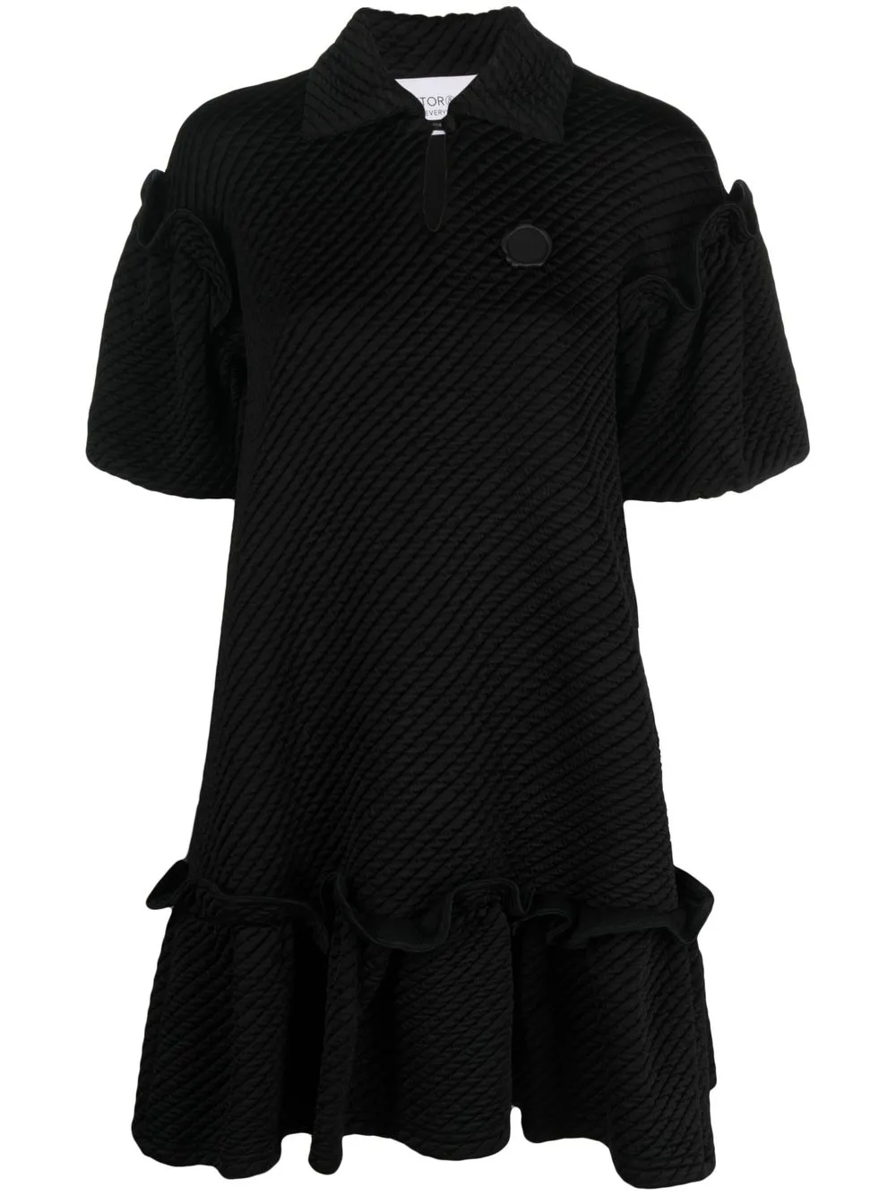 

Viktor & Rolf ruffle-trim quilted dress - Black