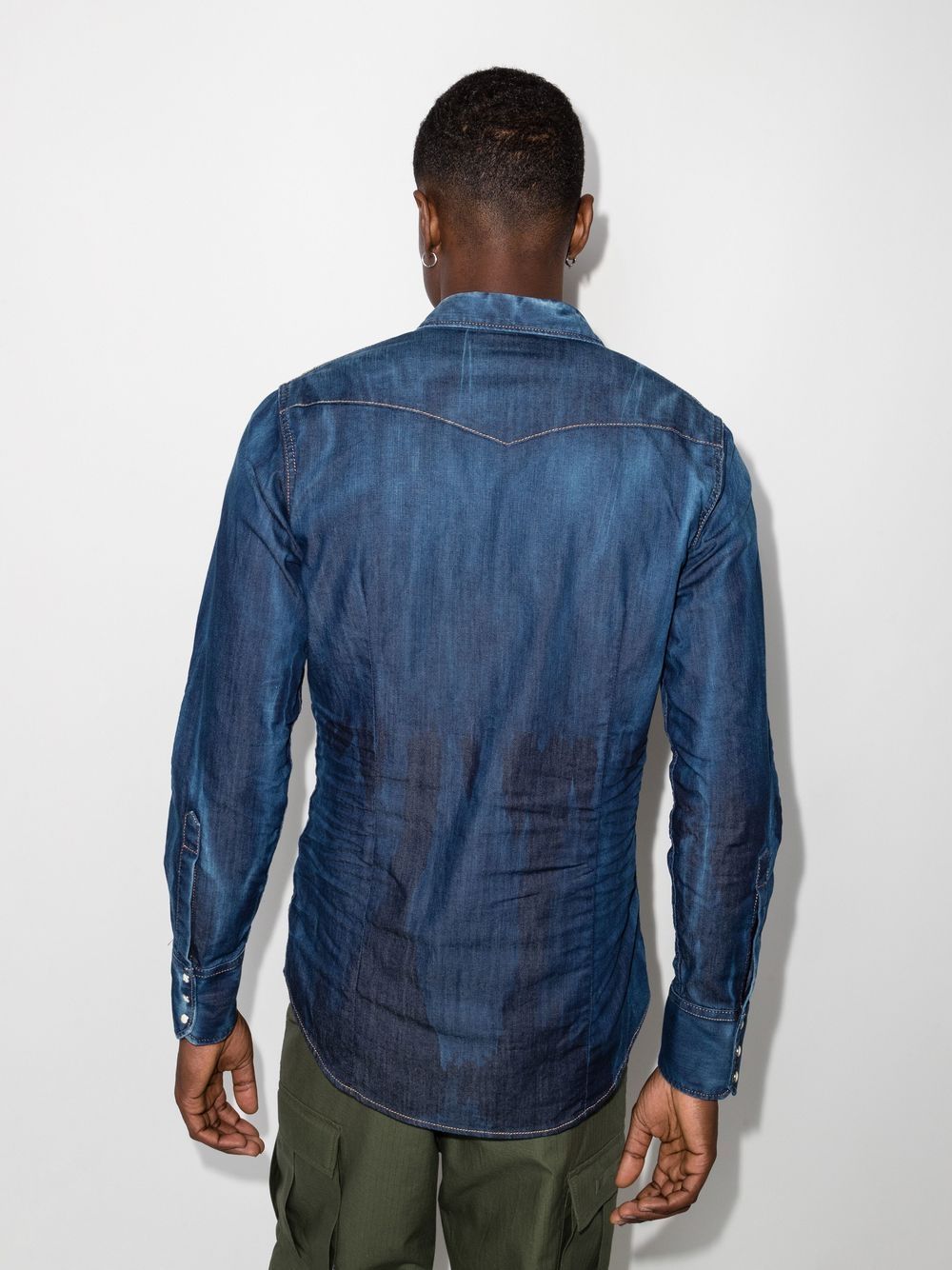 Dsquared2 logo-print Detail Denim Shirt - Farfetch