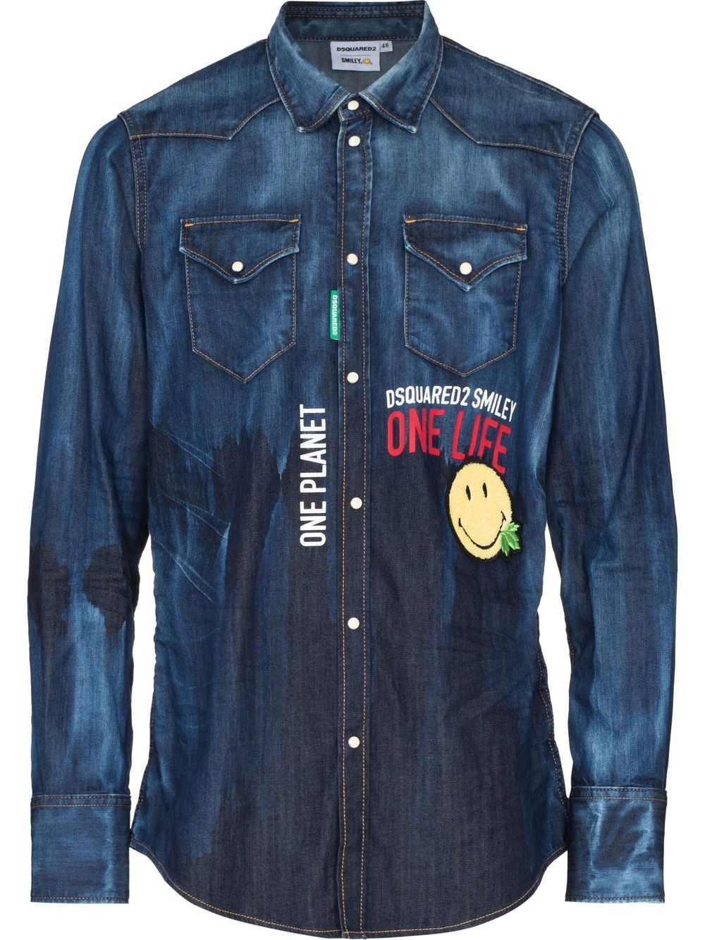 Dsquared2 logo-print Detail Denim Shirt - Farfetch