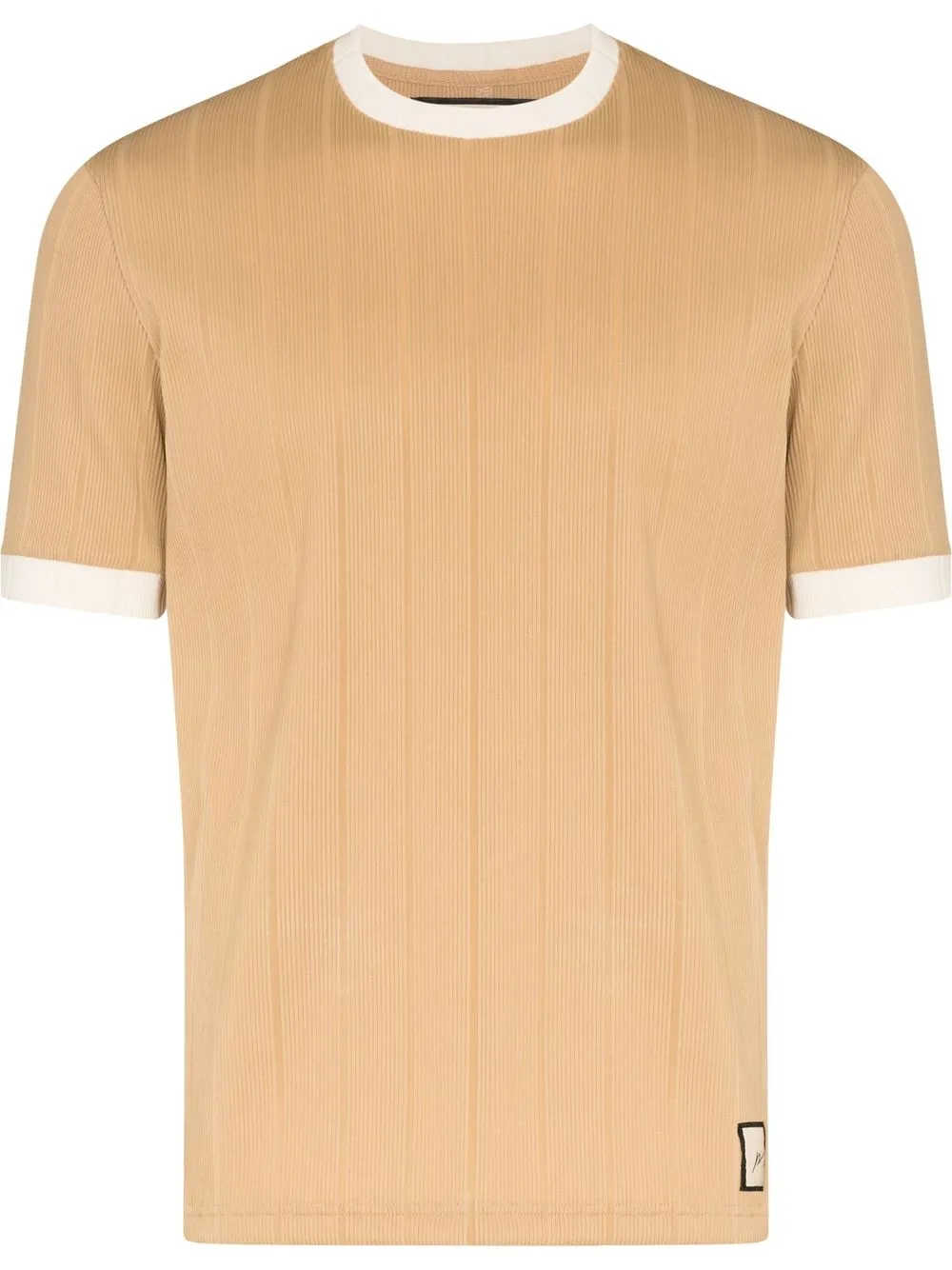 

PRÉVU contrasting trim ribbed T-shirt - Neutrals