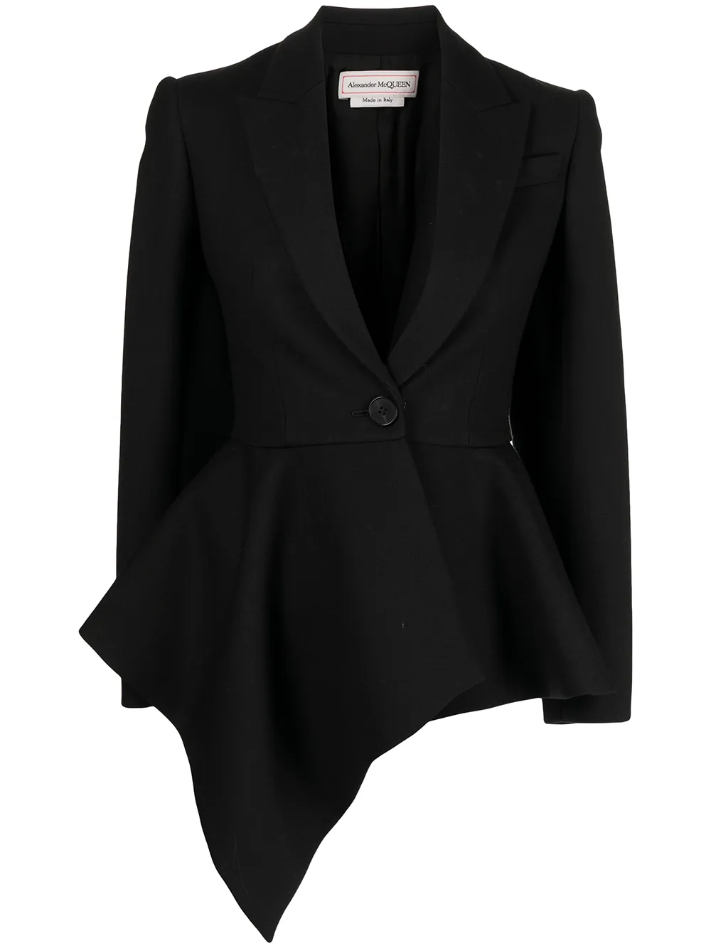 

Alexander McQueen blazer asimétrico con diseño peplum - Negro