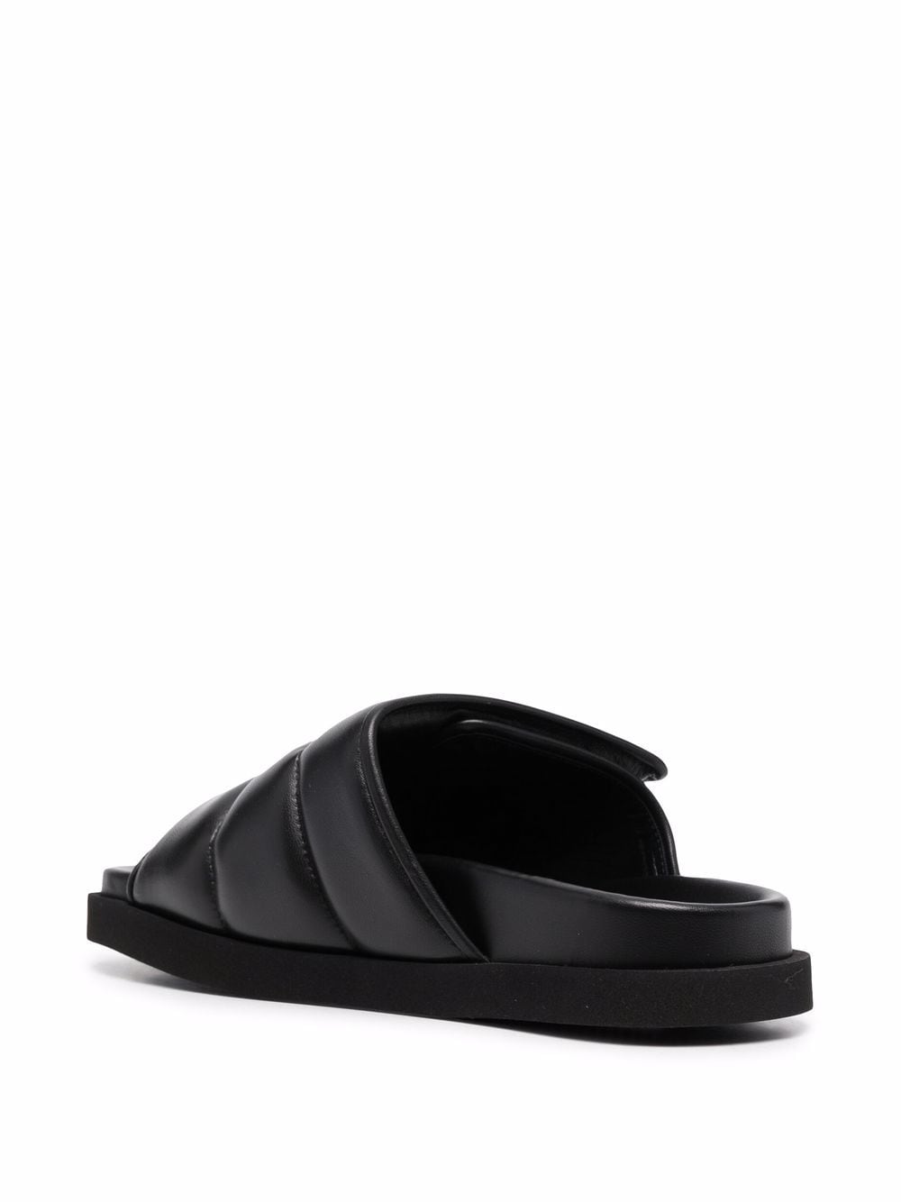 Shop Gia Borghini Padded-strap Open-toe Slides In Black