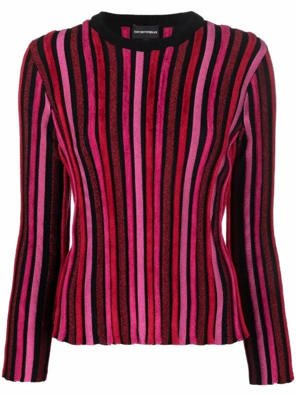 Emporio Armani striped-knit Jumper - Farfetch