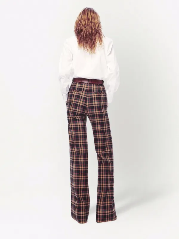 Victoria Beckham check-print Flared Leg 