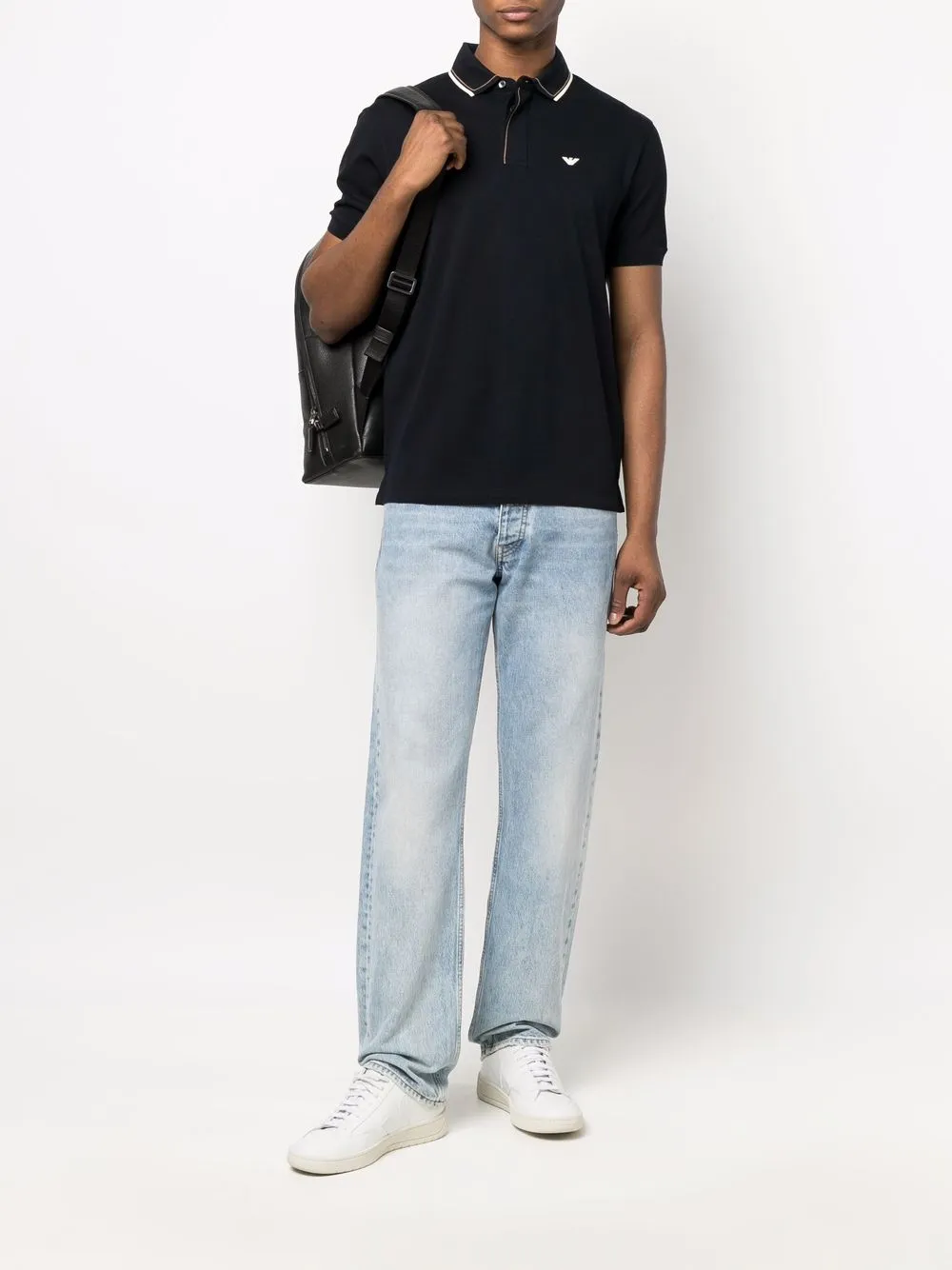 фото Emporio armani рубашка поло с нашивкой-логотипом