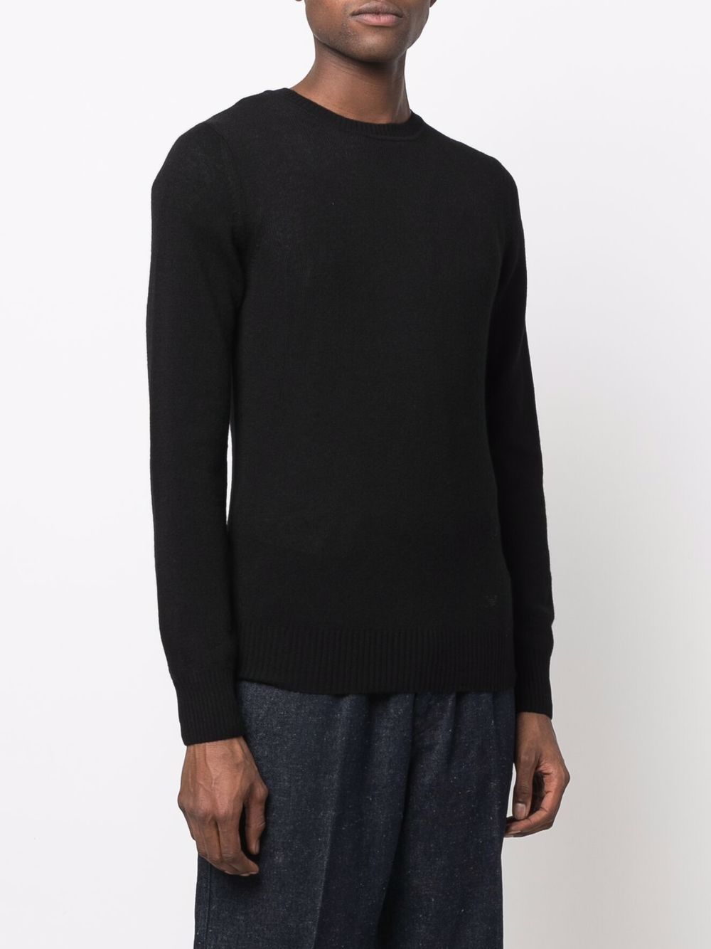 Shop Emporio Armani Fine-knit Cashmere Jumper In Schwarz