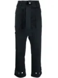 P.A.R.O.S.H. cropped paperbag-waist trousers - Blue