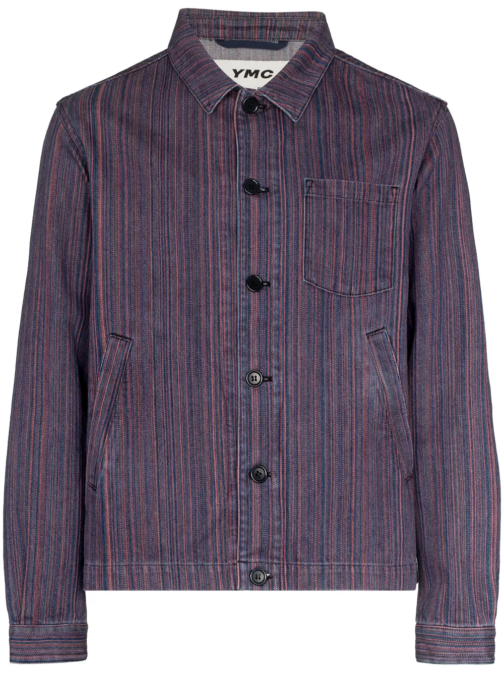 

YMC striped shirt jacket - Blue