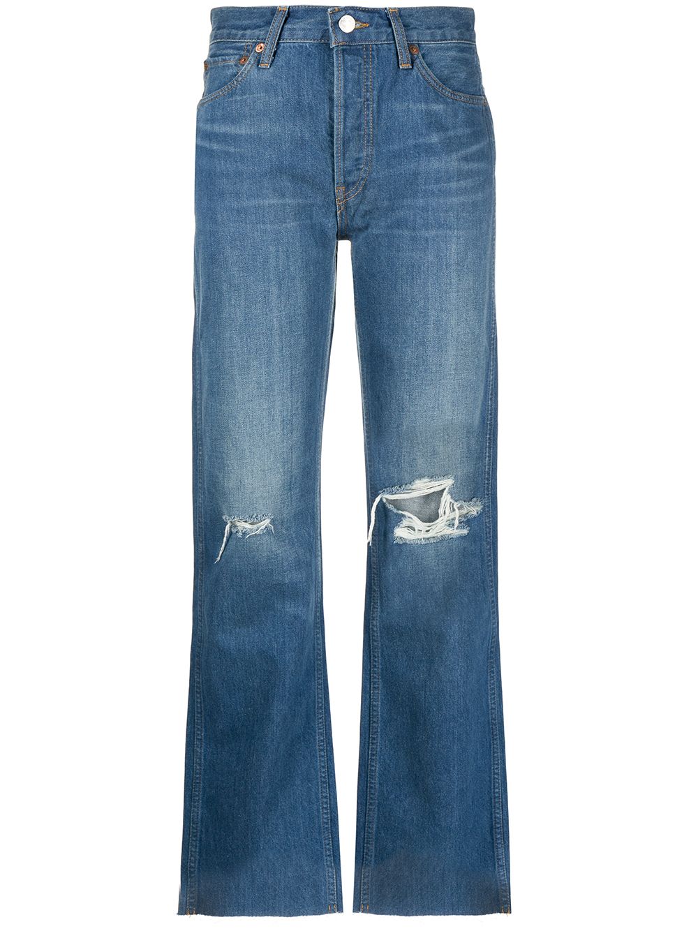 фото Re/done джинсы bootcut с эффектом потертости