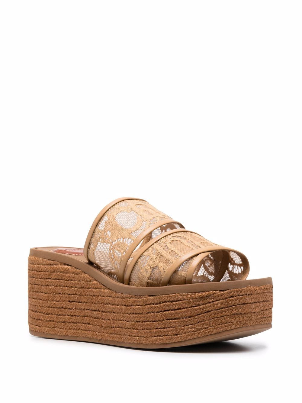 Chloé Woody logo-strap Wedge Sandals - Farfetch