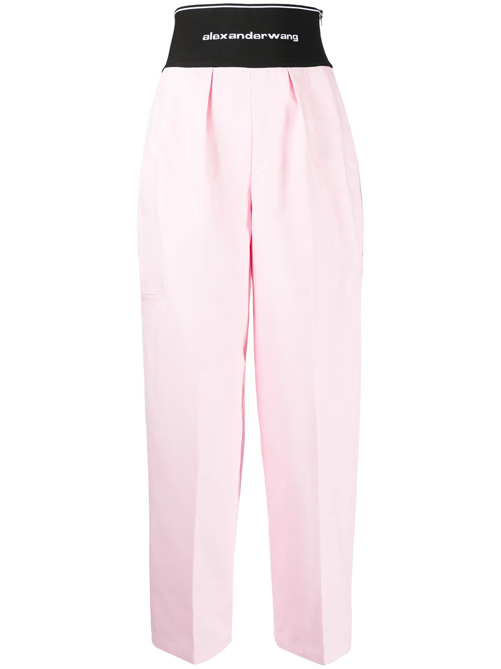 

Alexander Wang pantalones con tiro alto y logo - Rosado