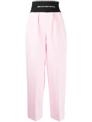 Alexander Wang high-waisted logo-band Trousers - Farfetch