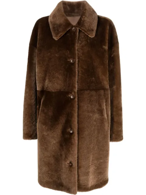 Liska single-breasted shearling coat