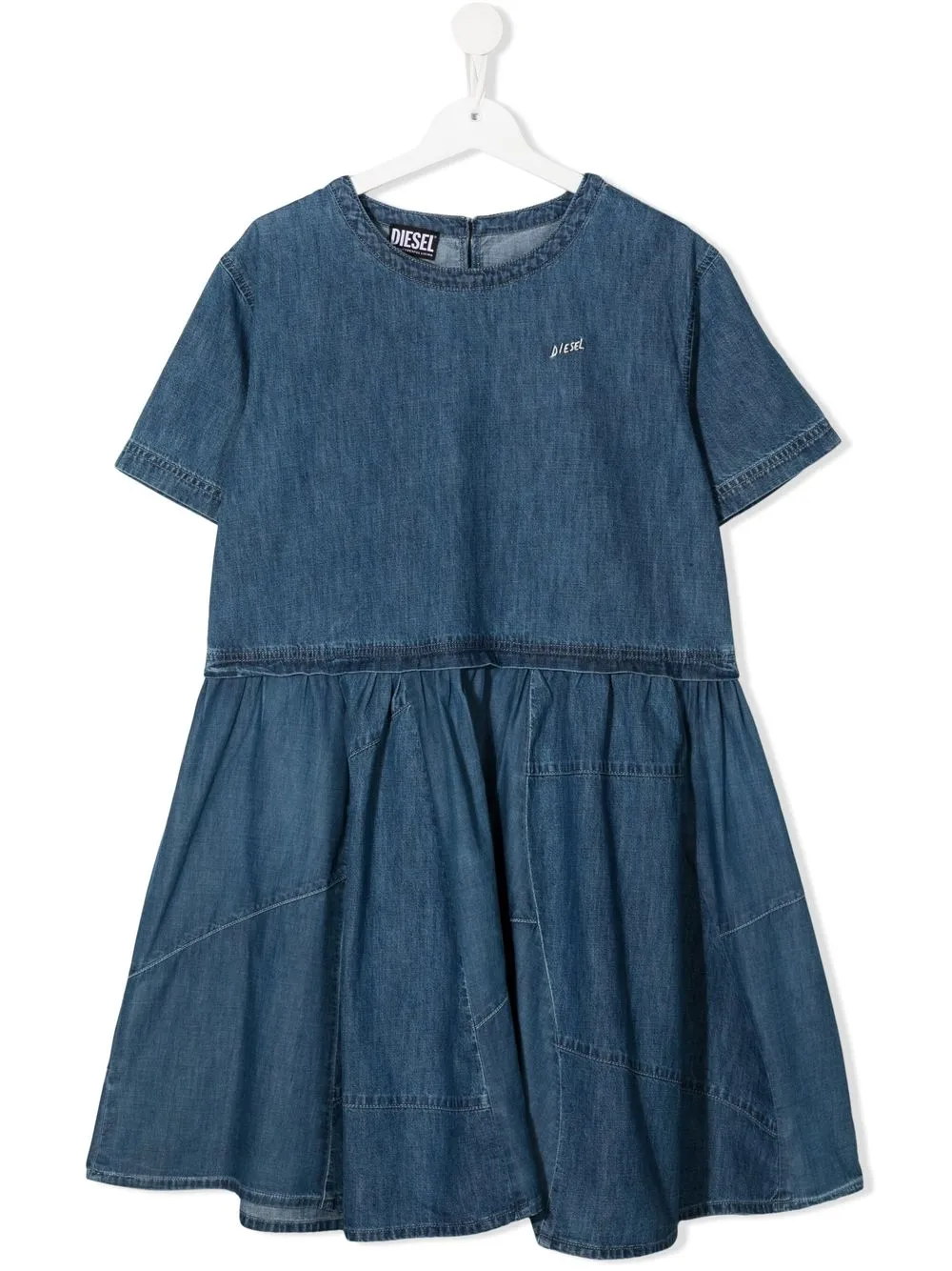 

Diesel Kids vestido de mezclilla con logo bordado - Azul
