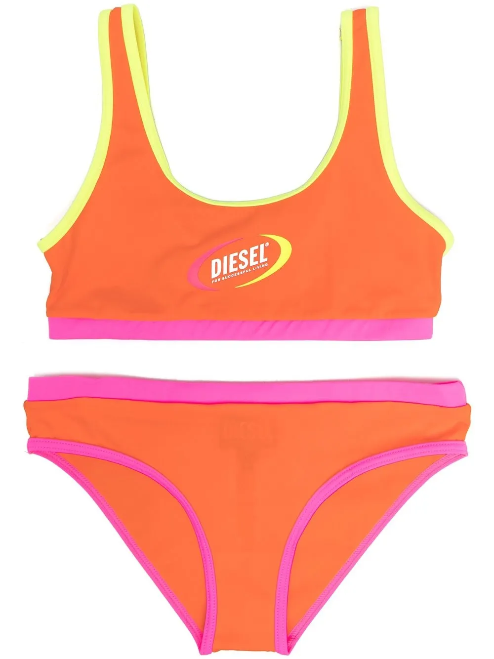 

Diesel Kids bikini con logo estampado - Naranja
