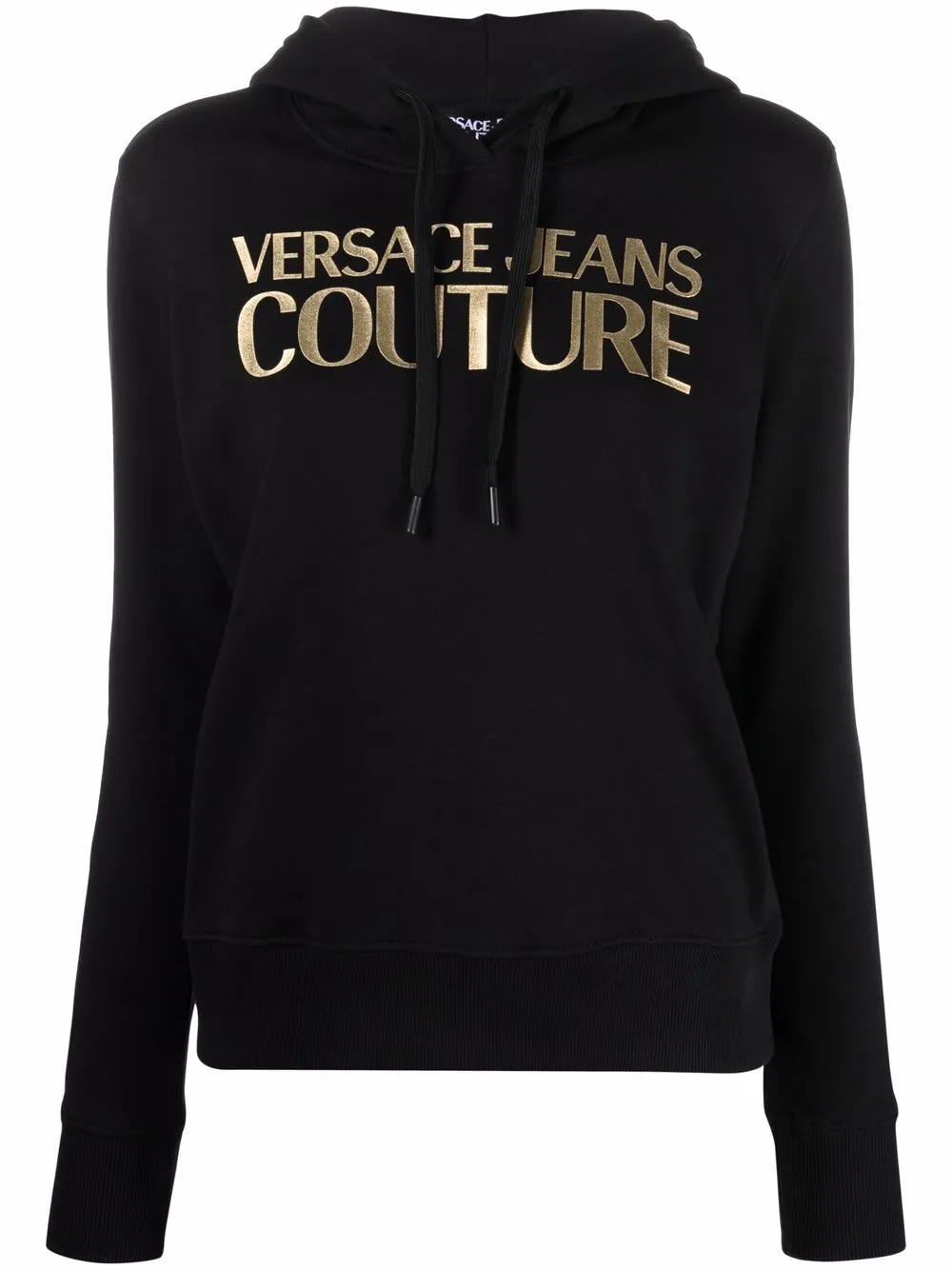 

Versace Jeans Couture hoodie con logo metalizado - Negro