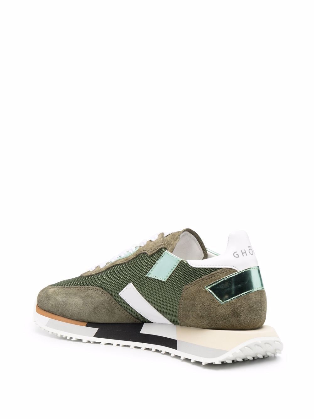 Shop Ghoud Colour-block Sole Sneakers In Green