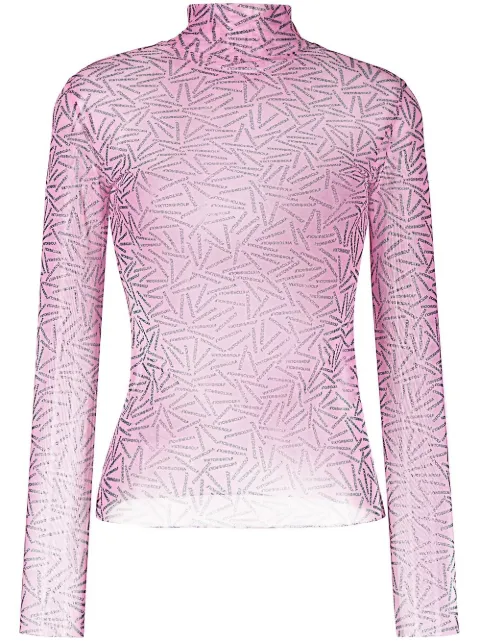 Viktor & Rolf top transparente Undercover con logo estampado