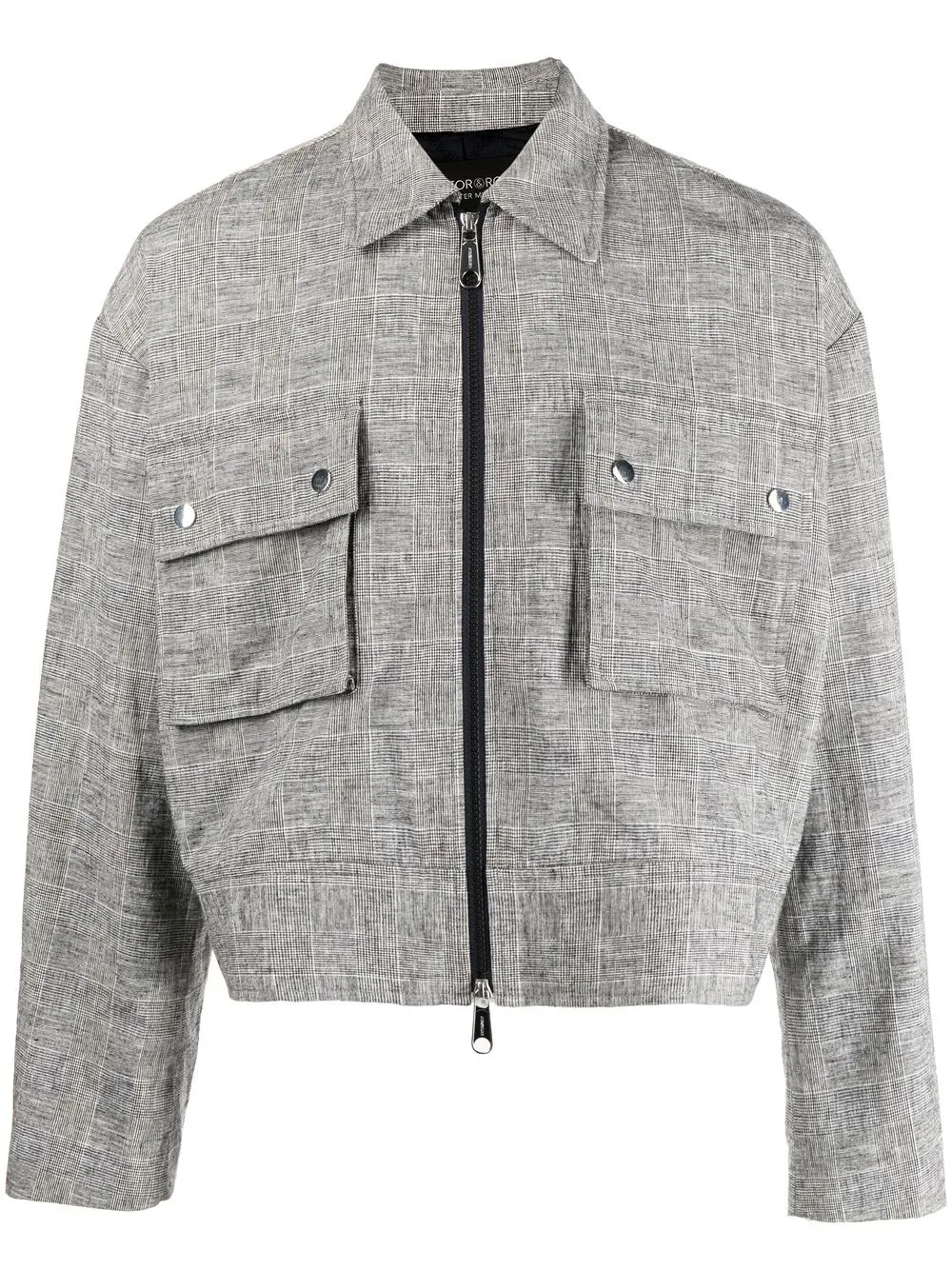 

Viktor & Rolf Mister Mister check-print cropped jacket - Grey