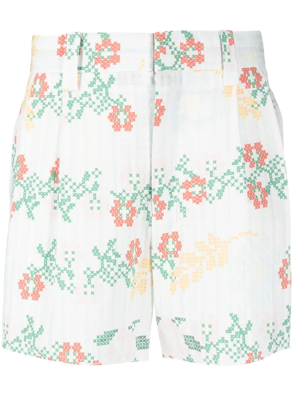 floral-print cotton shorts