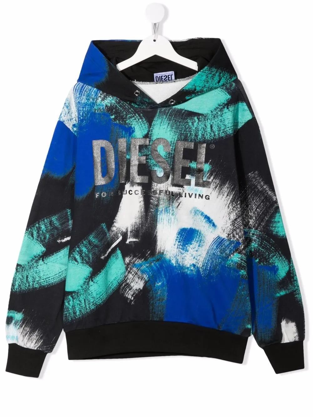 

Diesel Kids hoodie con logo estampado - Negro