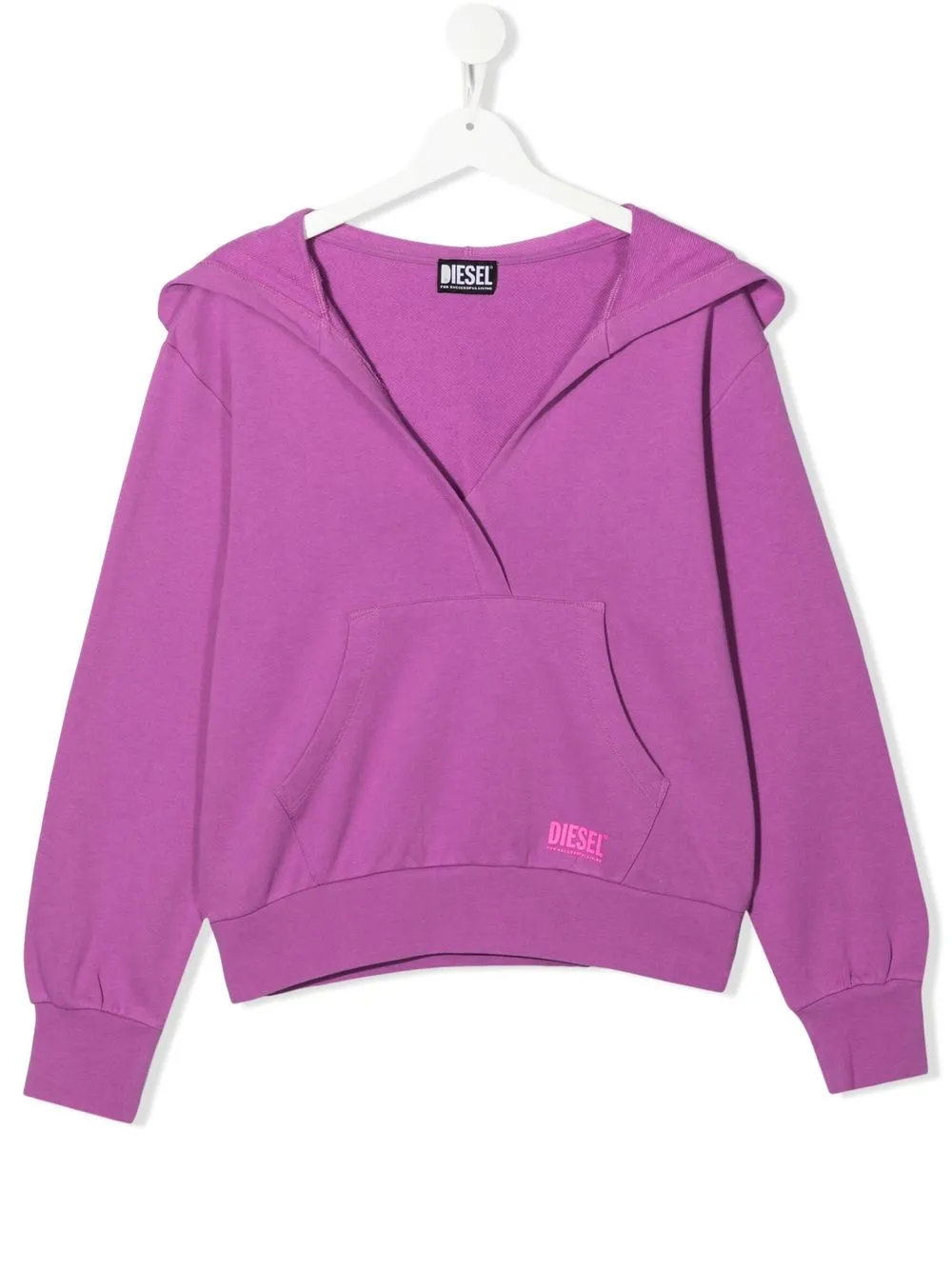 

Diesel Kids hoodie con cuello en V - Morado