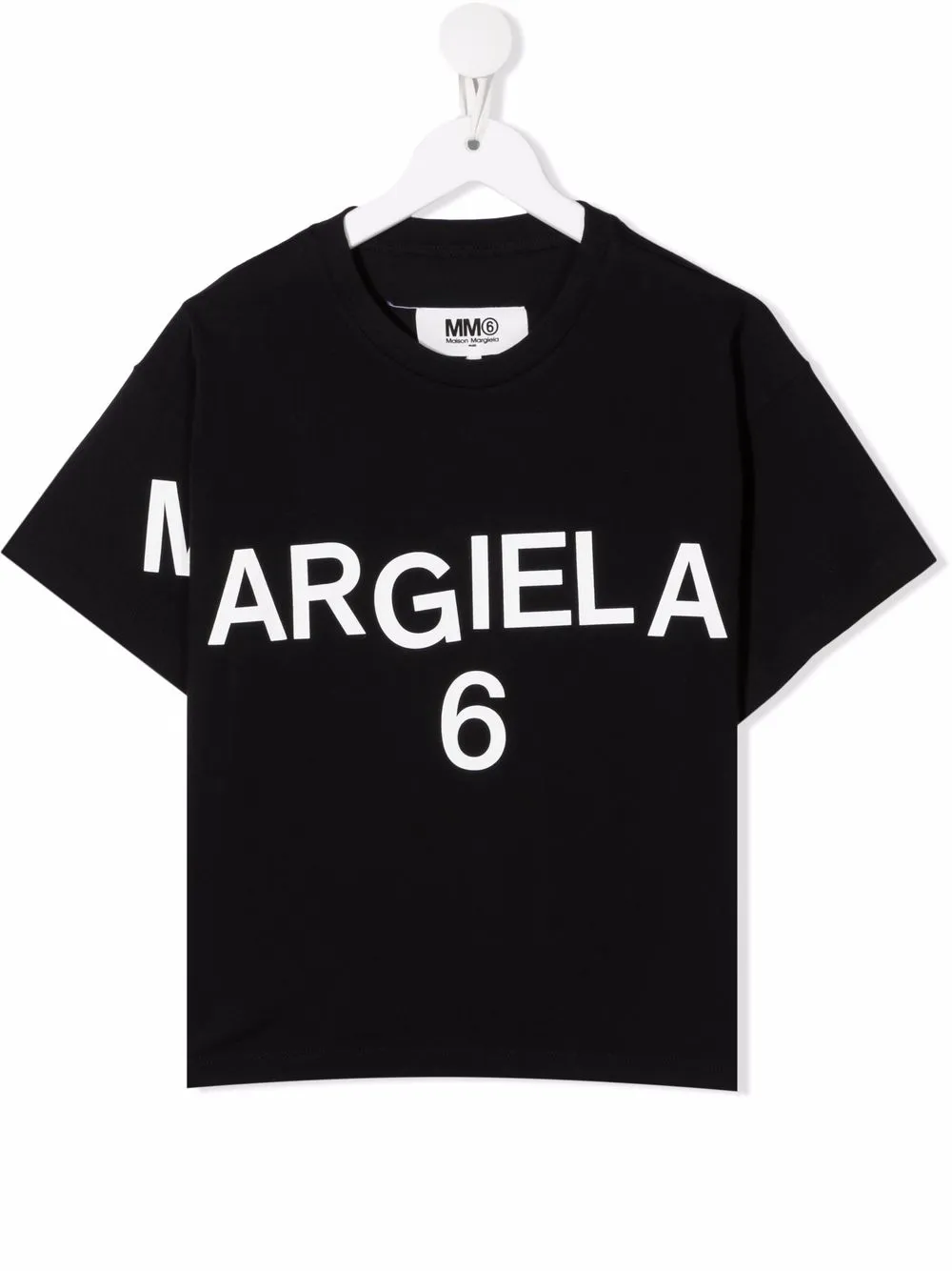 MM6 Maison Margiela Kids logo print T-shirt - Black