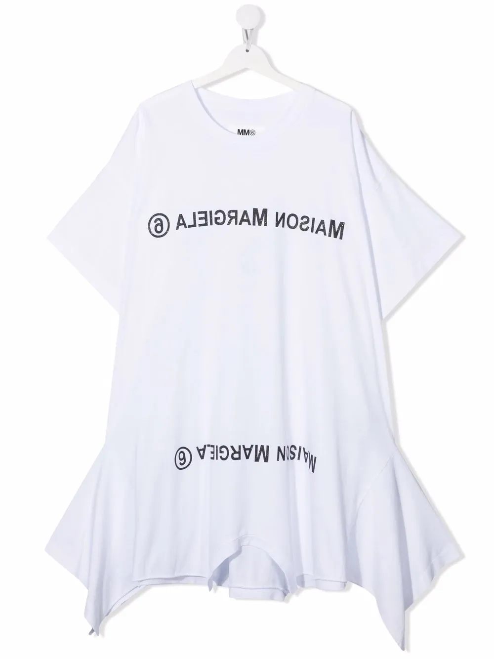 

MM6 Maison Margiela Kids vestido estilo playera con logo estampado - Blanco