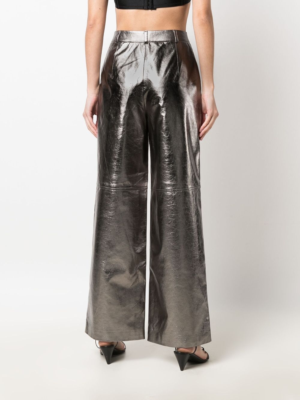 фото 12 storeez wide-leg faux-leather trousers