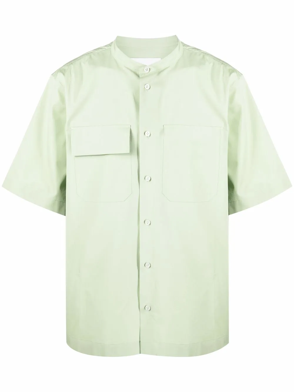 商品描述新季jil sander短袖衬衫直领,正面纽扣,胸口饰有贴袋,短袖,平
