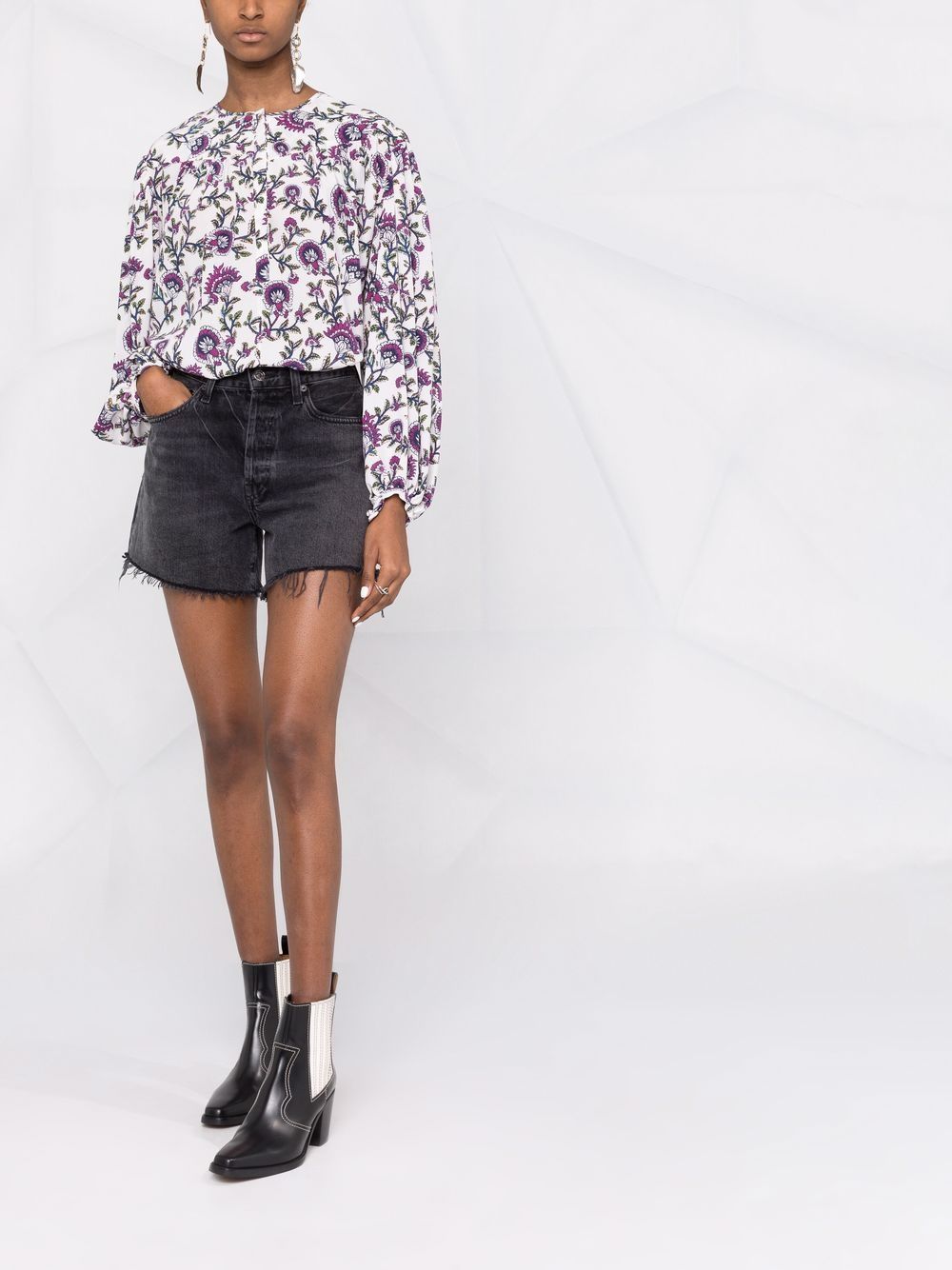 ISABEL MARANT Blouse met abstracte print - Paars