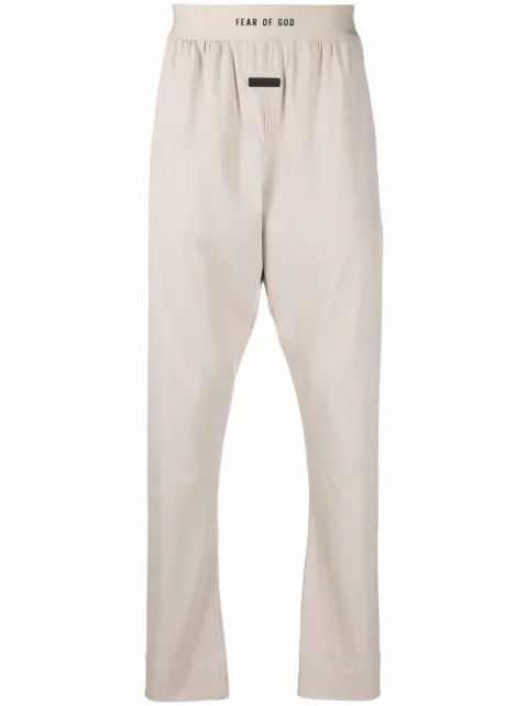 Fear Of God logo-waist cotton straight-leg trousers 