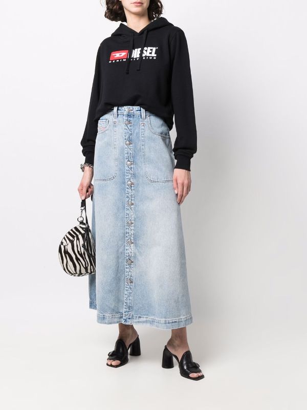 Denim skirt best sale and hoodie