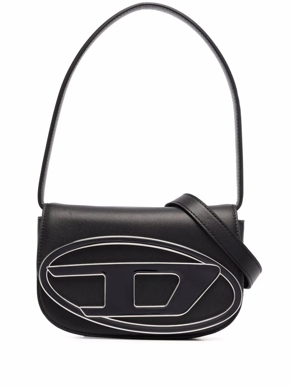 Diesel 1dr Leather Shoulder Bag In Black