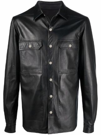 Rick Owens button-up Leather Jacket - Farfetch