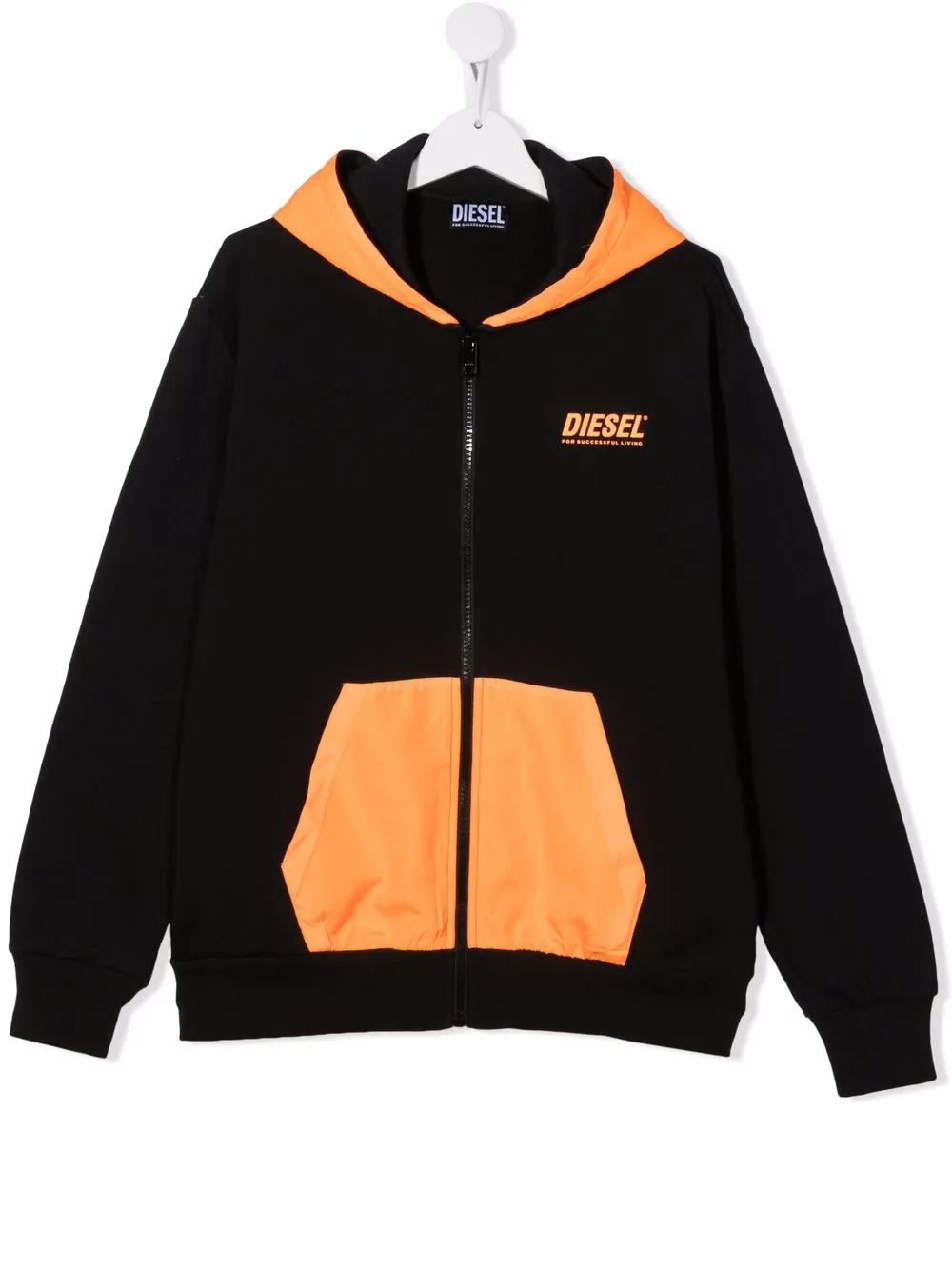 

Diesel Kids hoodie con logo y cierre - Negro