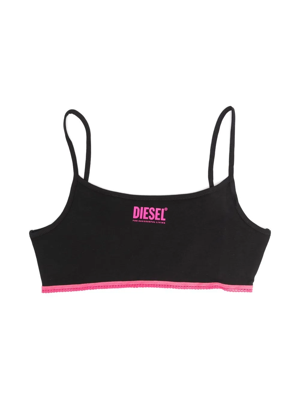 

Diesel Kids top estilo brasier con logo estampado - Negro