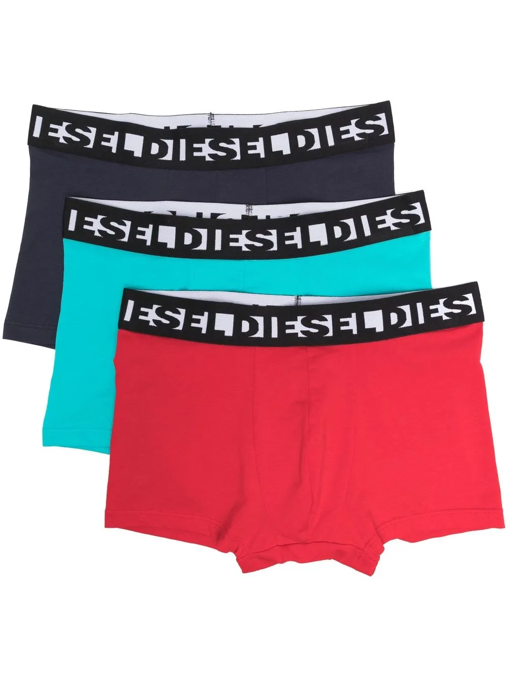 

Diesel Kids pack de tres bóxeres con logo en la pretina - Azul