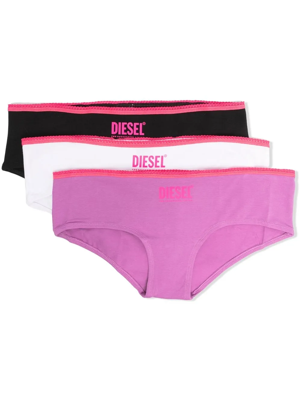 

Diesel Kids set de tres calzones con logo estampado - Negro